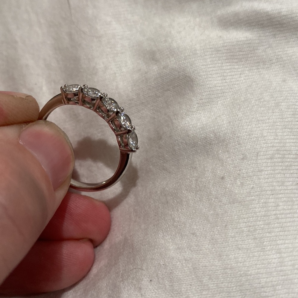 Sterling Silver 925 Round Cut Wedding Band View 2